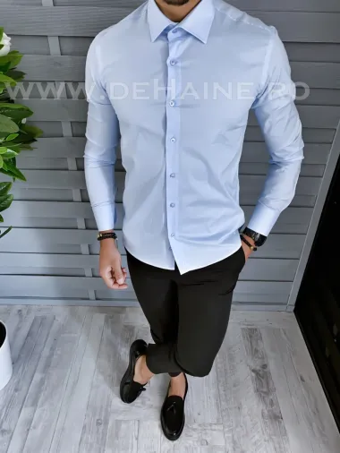 Camasa barbati bleu slim fit B1384 W14/ 61-5 E